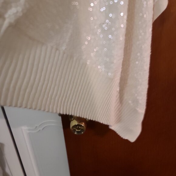 Iman Ivory Long Sequin Wrap - Picture 3 of 4